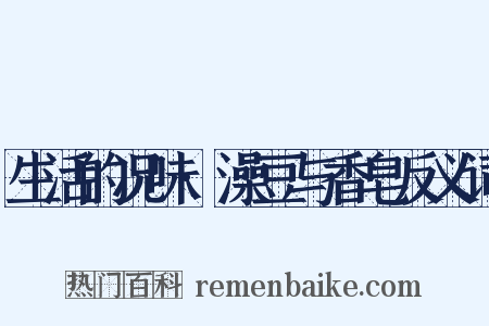 生活的况味·澡豆与香皂反义词是什么意思的图片